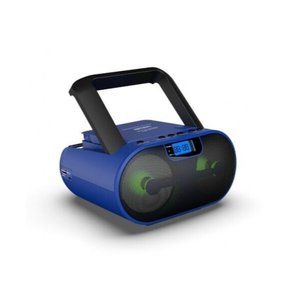 Riptunes CDB237BTB Boombox Portable AM/FM Bluetooth MP3/CD USB, Blue